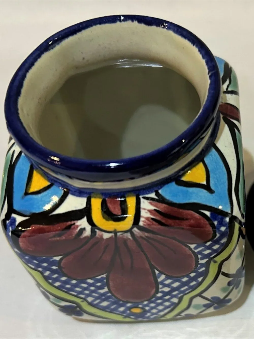 Mexican Pottery Talavera Handmade Painted Colorful Floral Lidded Spice Jar